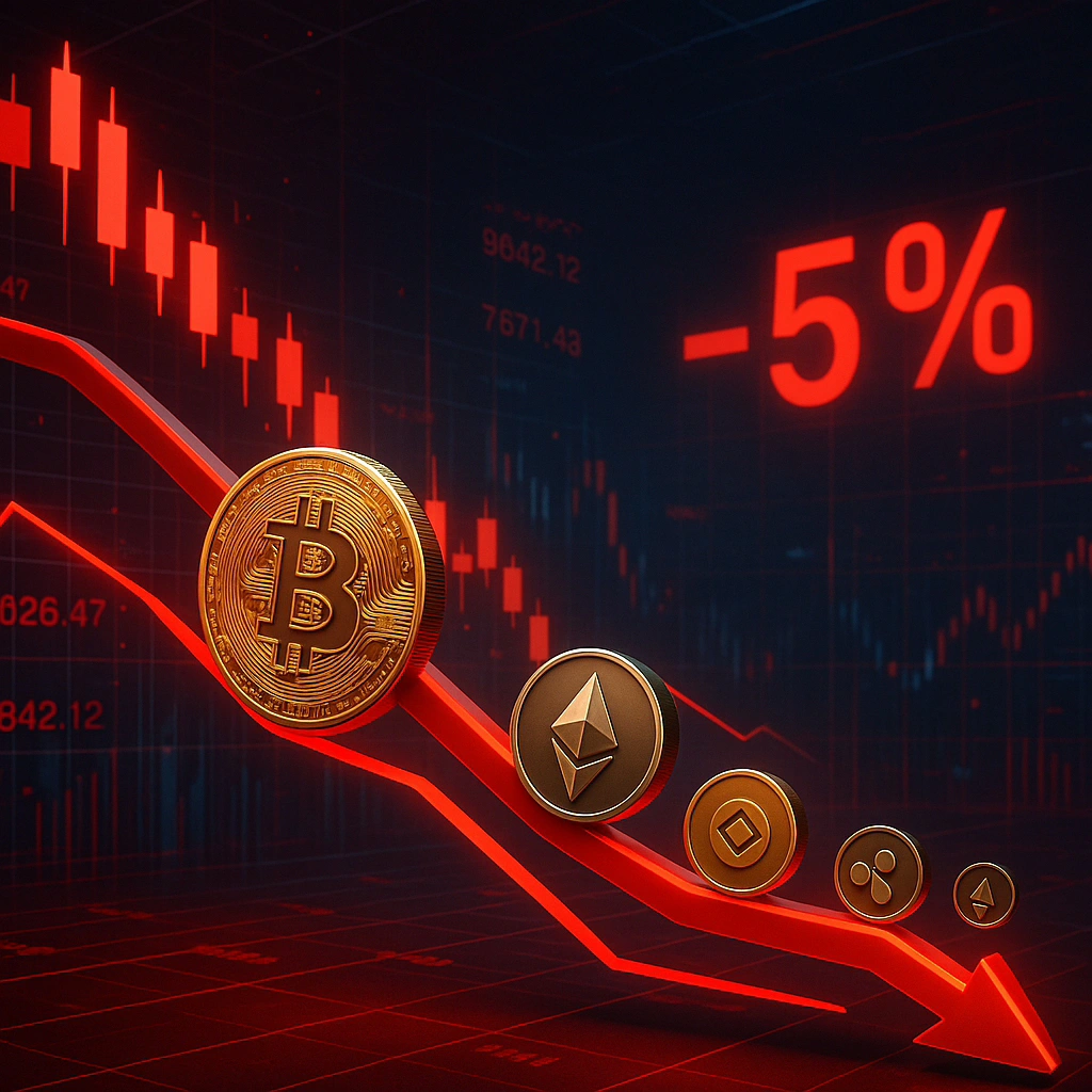 Crypto Market Loses Nearly 5% as Bitcoin and Ethereum Retreat