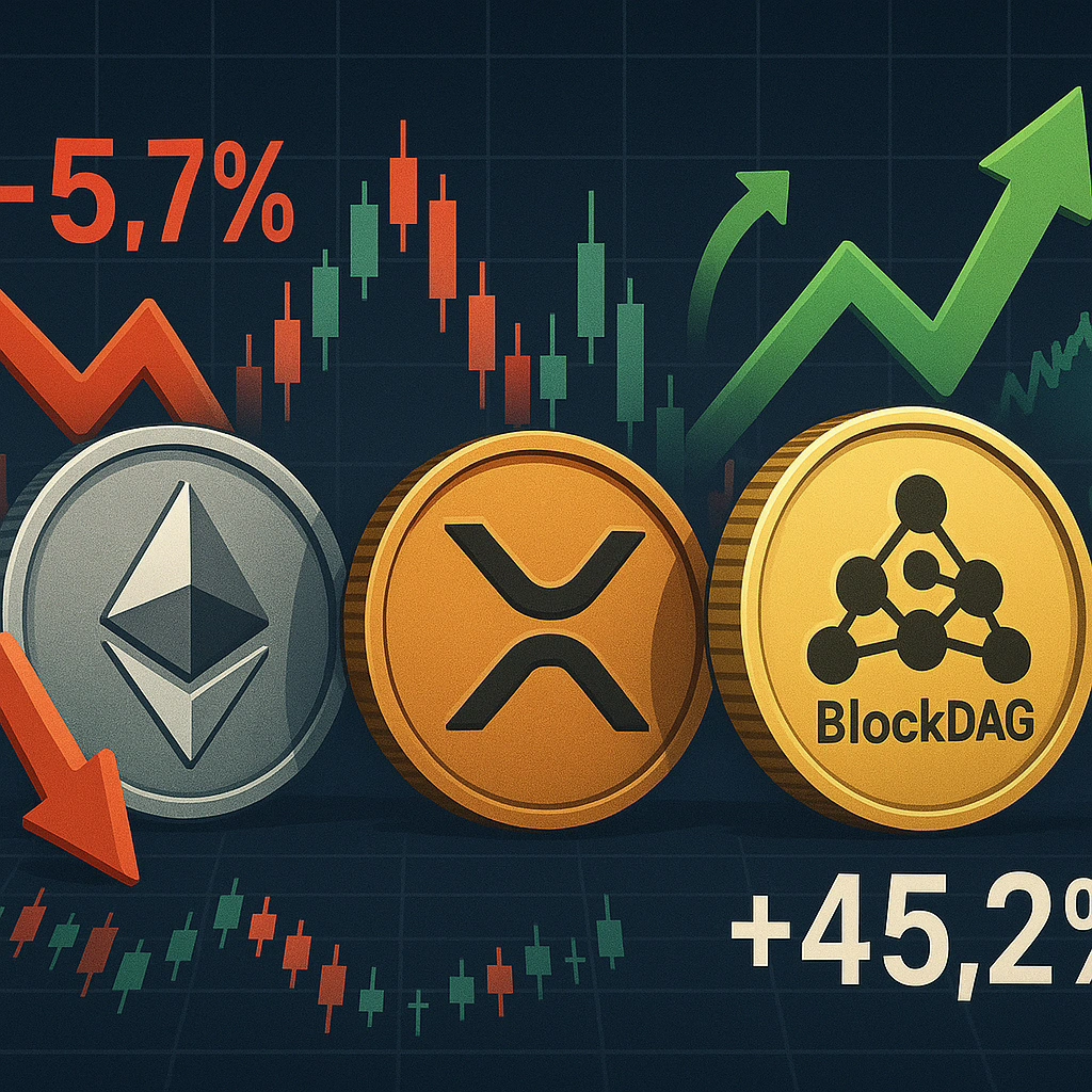 ETH Lags, XRP Faces Mixed Market Signals, While BlockDAG’s Testnet Launch Pushes Presale Near $600M