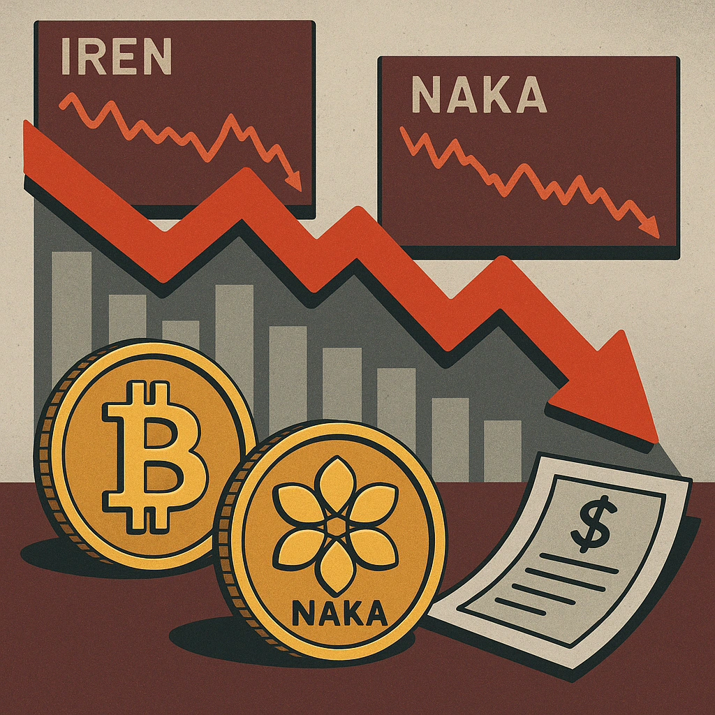 Crypto Stocks IREN and NAKA Slip After Announcing Convertible Note Deals